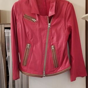 Red leather jacket sz 36, Paris
